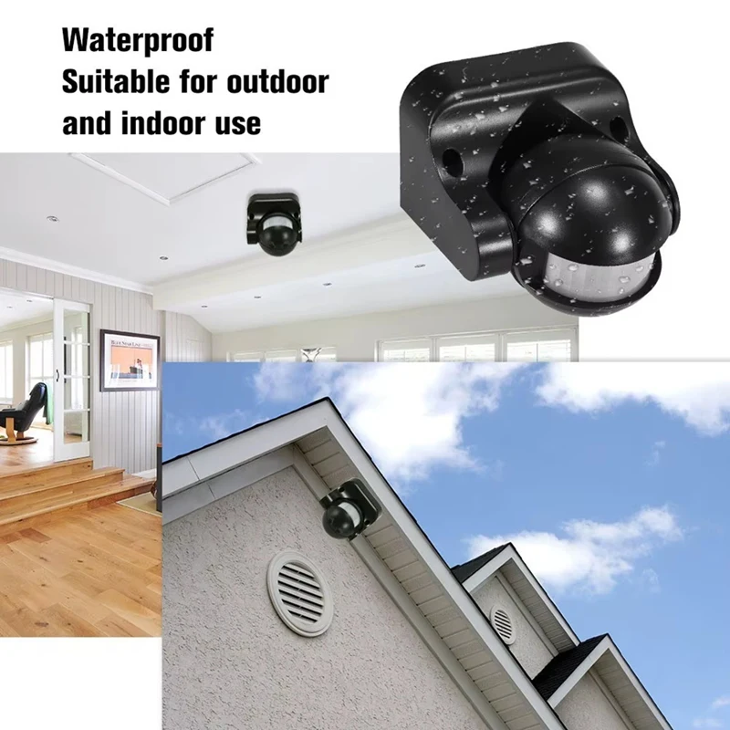 PHILE-AC 110V-240V PIR Infrared Motion Sensor Switch 180 Degree Motion Detection Delay Time Adjustable Waterproof