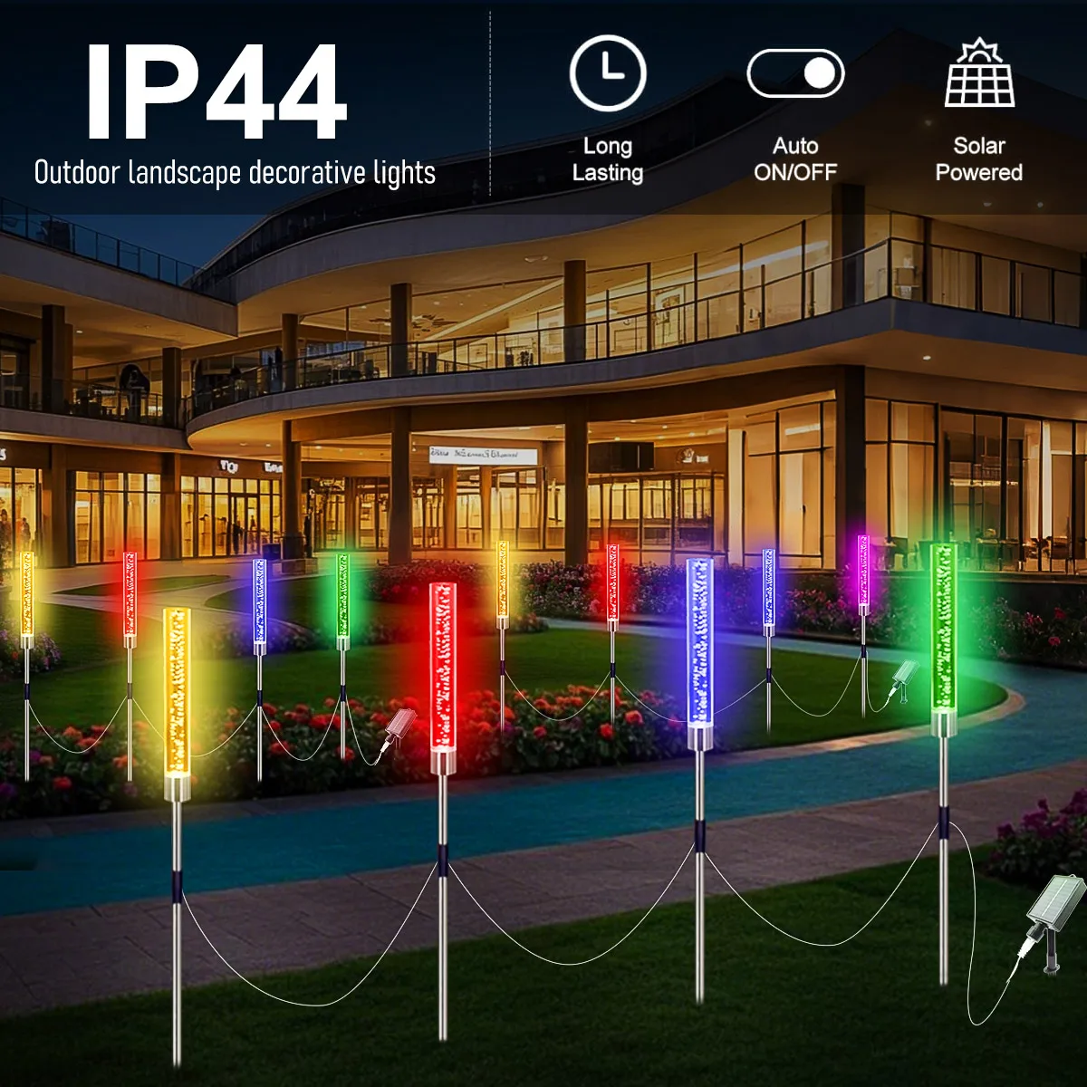 4PCS Solar Garten Lichter Dekoration Farbwechsel solar LandscapePath Lichter RGB Solar PathGarden Stake Lichter Terrasse Rasen Dekor