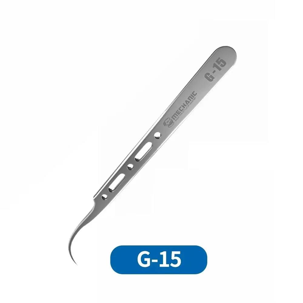 MECHANIC G-11/15 Antimagnetische Pinzette, präzise Pinzette mit ultrafeiner Spitze zum Springen, Drahtklemmung, IC, SMD-Handy-Reparatur