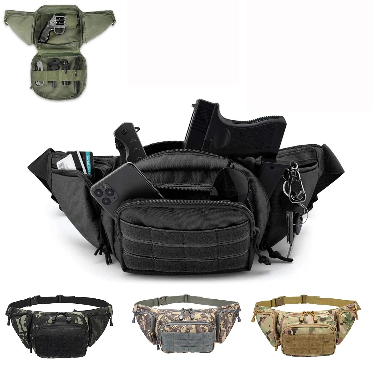 

Тактическая поясная поясная сумка, поясная сумка для мотоциклиста, спортивный ремень для восхождения, охоты, нагрудная сумка, кобура для пистолета, журнала, сумка