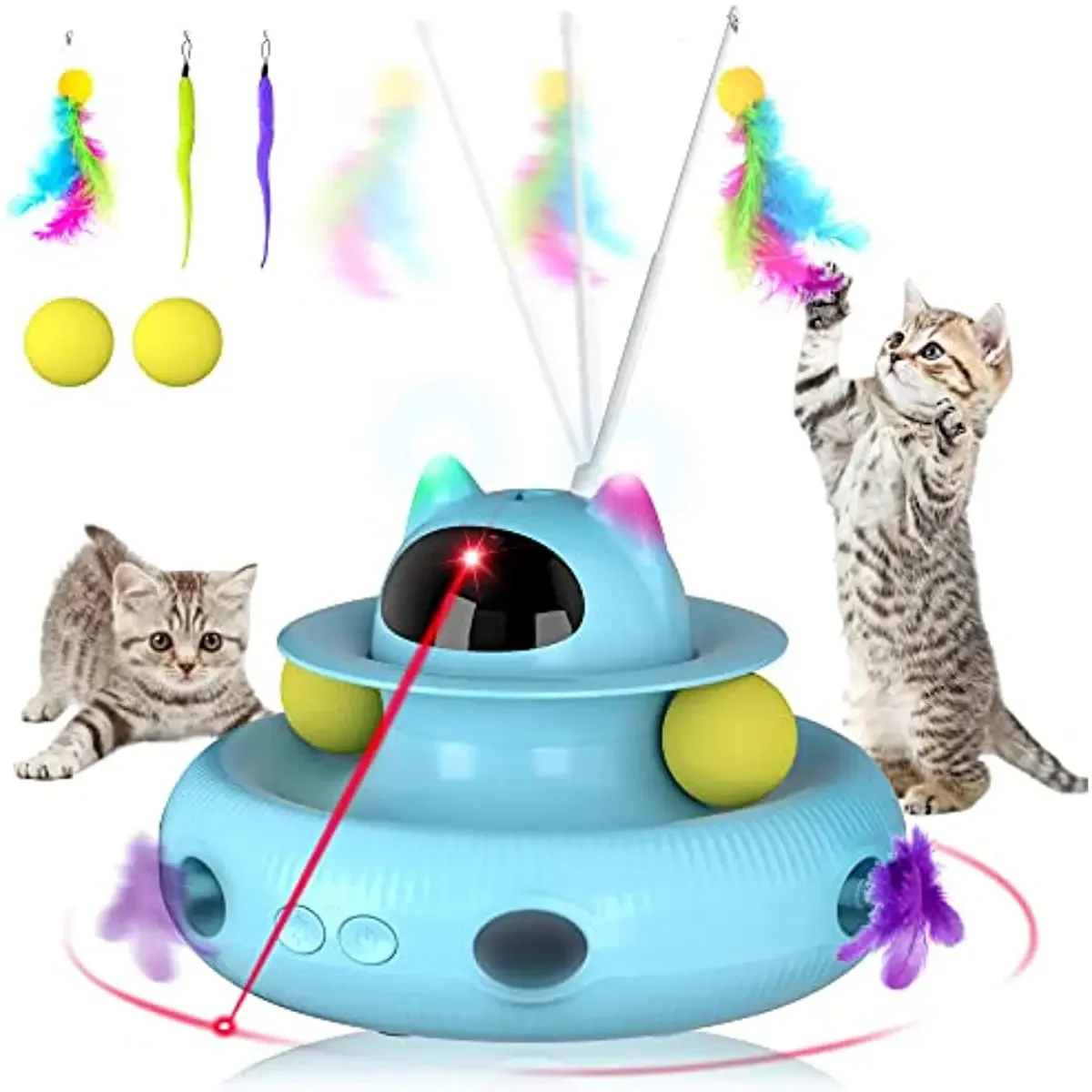 Интерактивные игрушки для кошек, детская игрушка и игрушки с перьями 4 в 1, заряжаемая деталь для автоматического использования в помещении