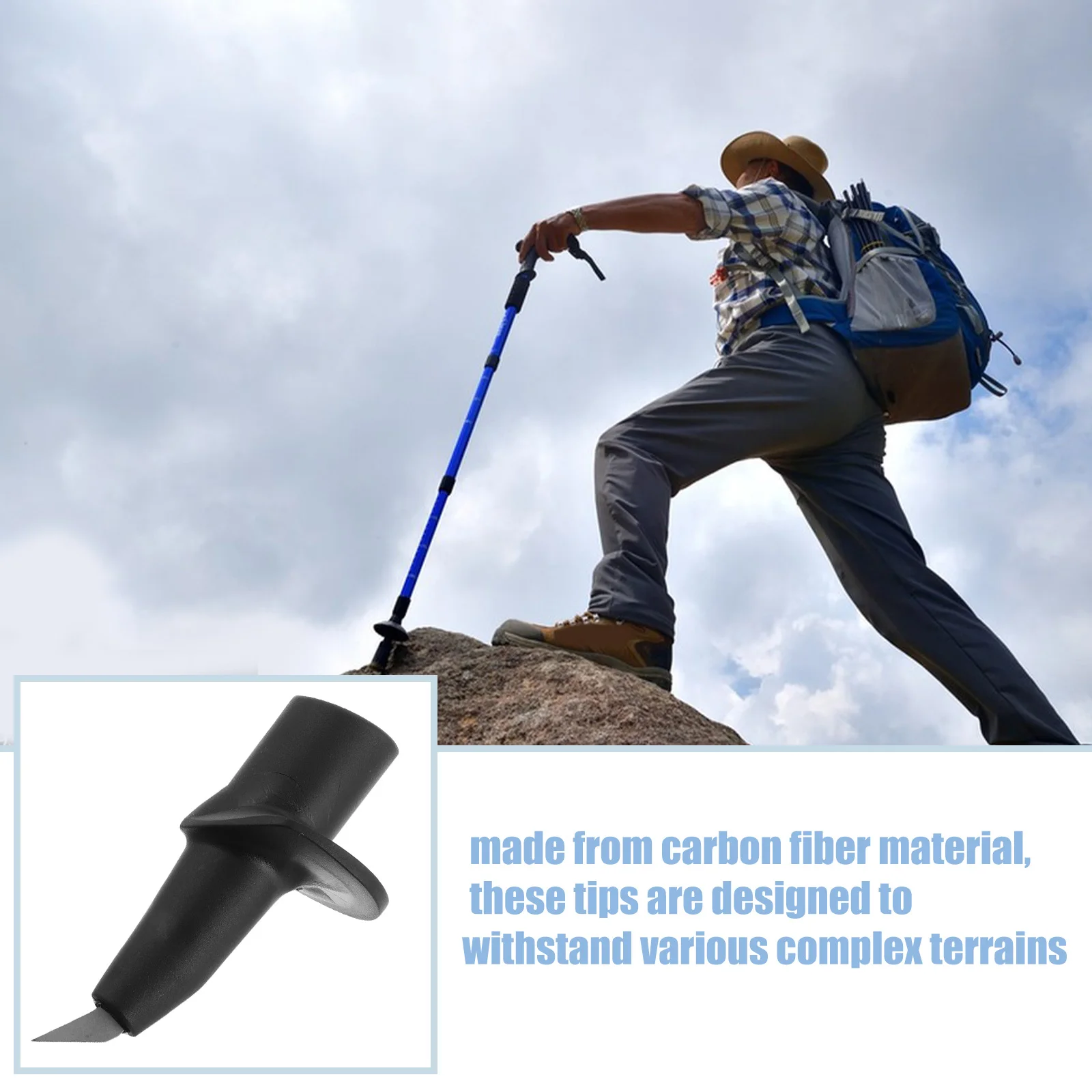 Universal Carbon Fiber Wandern Stick Tipps Trekking Pole Tipps Ersatz Scharfes Design Langlebig Für Outdoor Abenteuer Metall Pole
