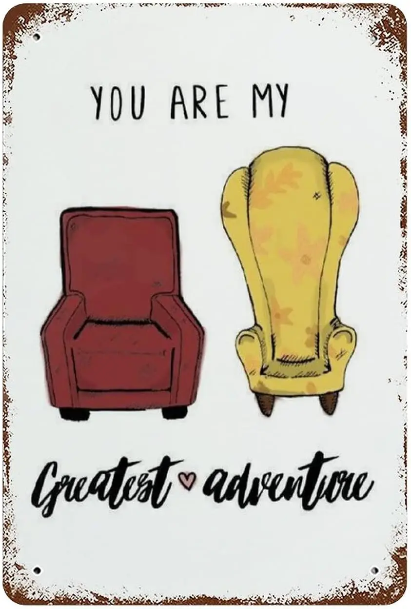 Inspired 'You are My Greatest Adventure!' Metal Print Tin Sign for Husband Wife Girlfriend and Boyfriend New Tin Sign Al