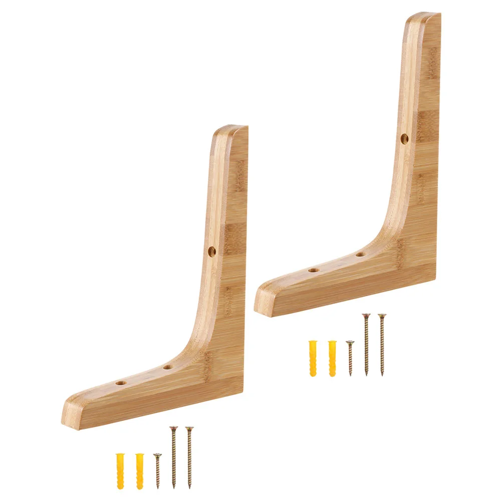 

2 Pcs Solid Wood Flower Stand Triangle Shelf Bracket Support Brackets Floating Corner Wall Wall-mounted