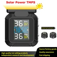 Motorcycle TPMS Solar Power Tire Pressure Monitor Real Time Tire Pressure Monitoring System Temperature Sensor Alarm System