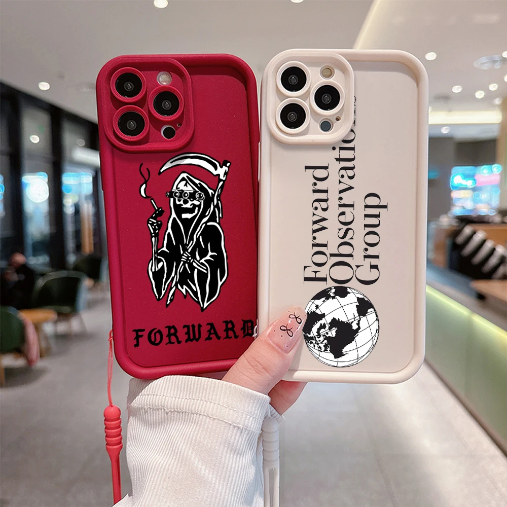 Forward Observations Group Phone Case for IPhone 15 14 13 12 11 Pro Max Mini XR XS X 7 8 Plus Soft Back Cover With Hand Strap