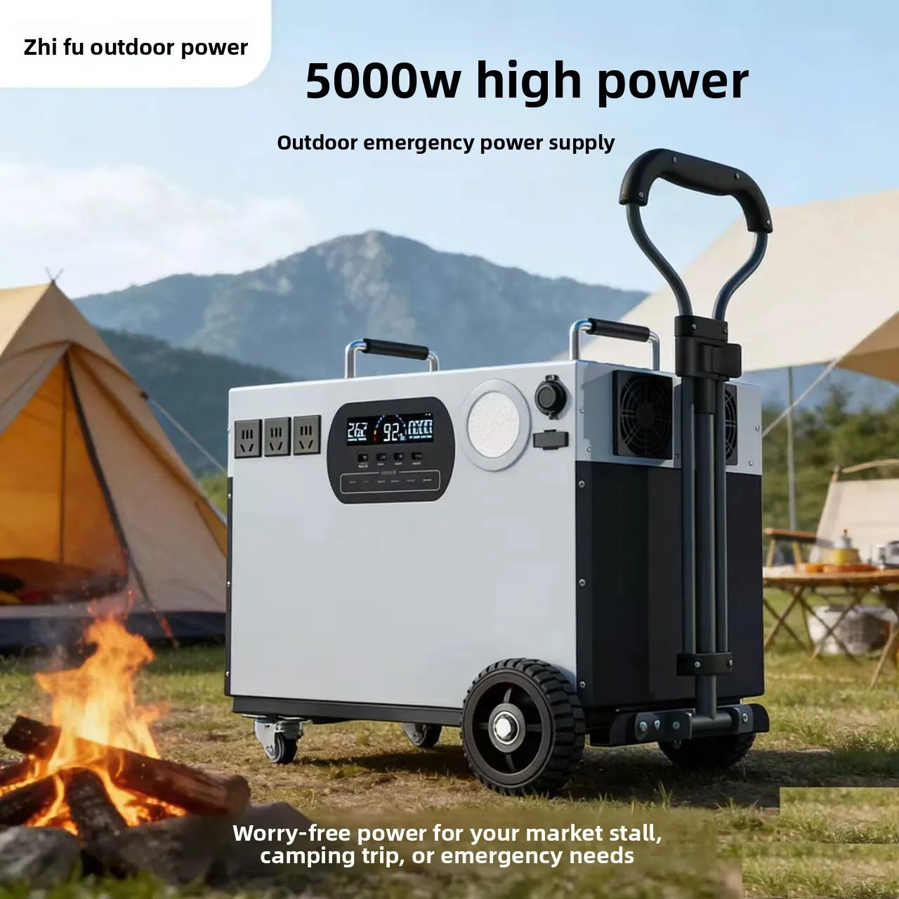 5000W high power 220v outdoor power supply stall emergency camping energy storage portable mobile backup power supply
