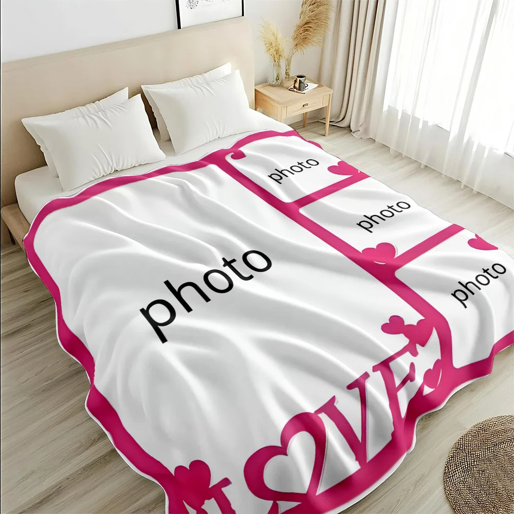 Personalized Photo Custom Blanket, Vintage Flannel Blanket, Custom Gift for Couples and Family Memories, Unique Souvenir Present