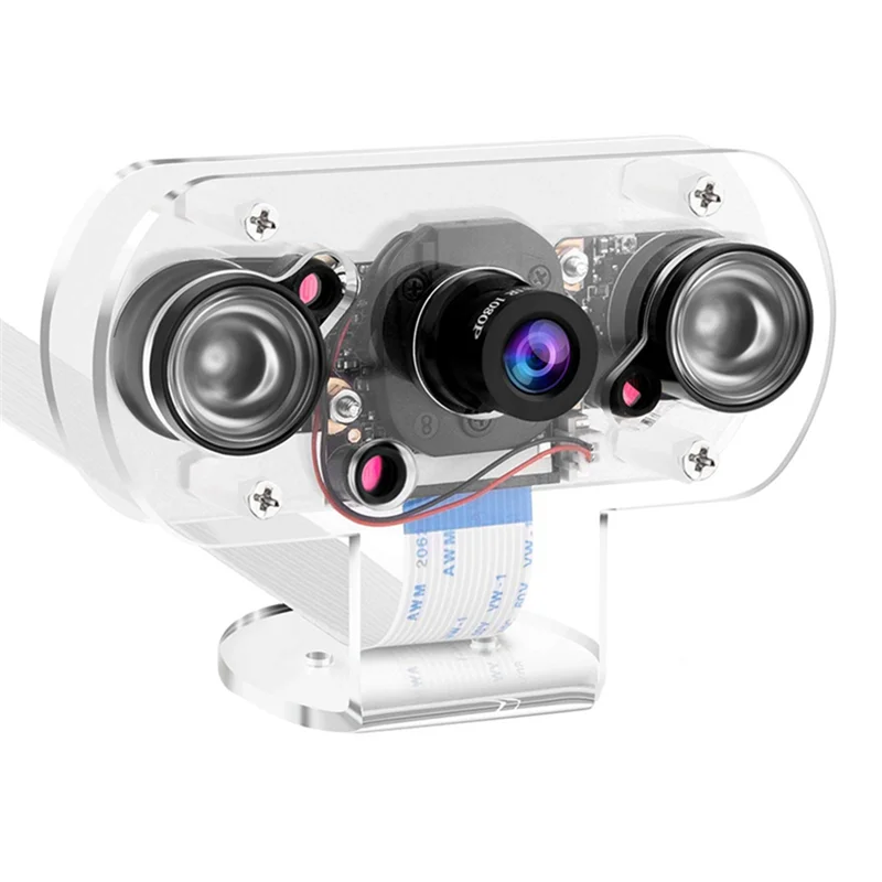 Elegante-para câmera raspberry pi 4b com suporte e cabo módulo de câmera ir 5mp ov5647 webcam comutação automática entre dias