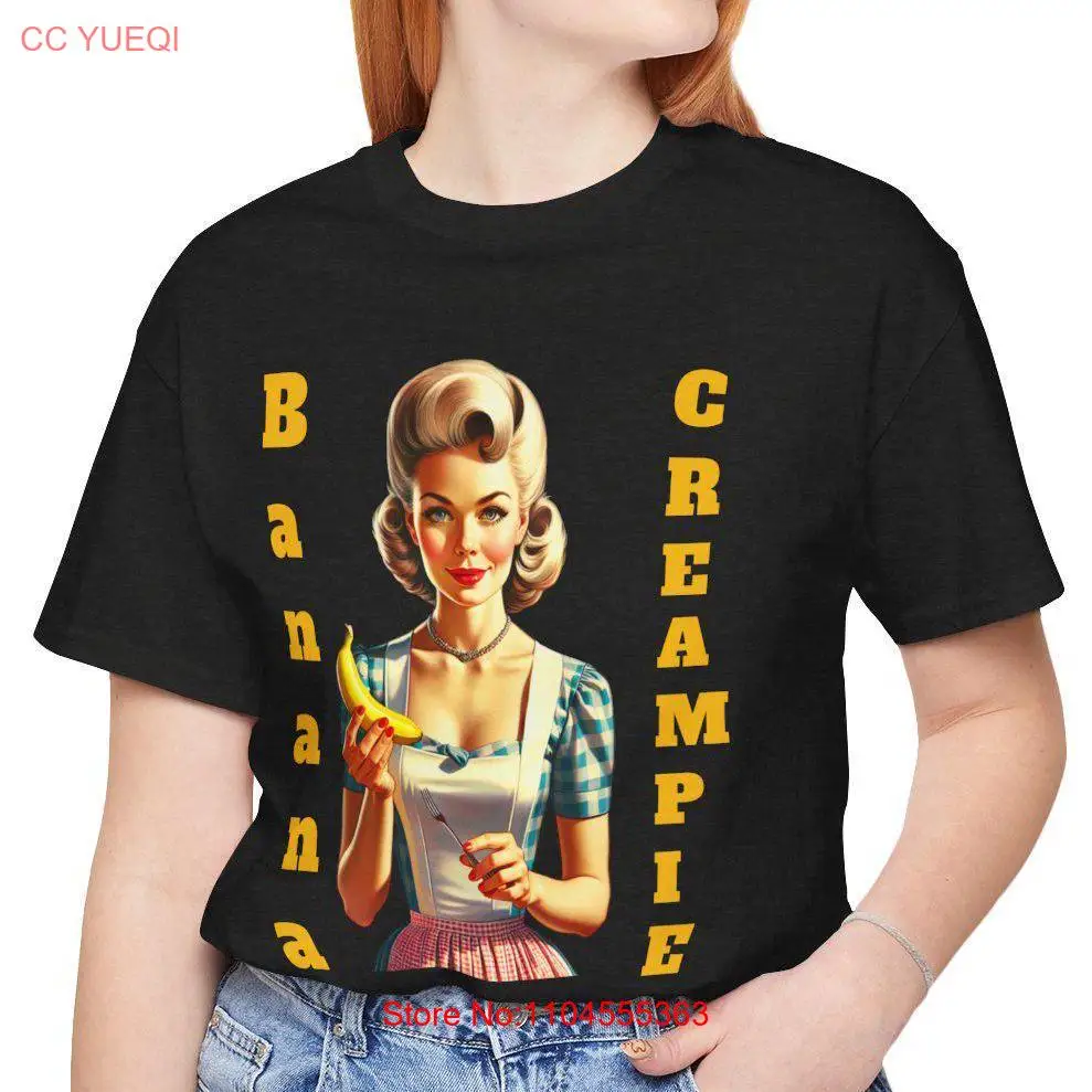 Retro Banana Cream Pie Adult T Shirt Lovers Vintage Kitchen 1950s Mid Century Modern Top Grandma Family Reunion