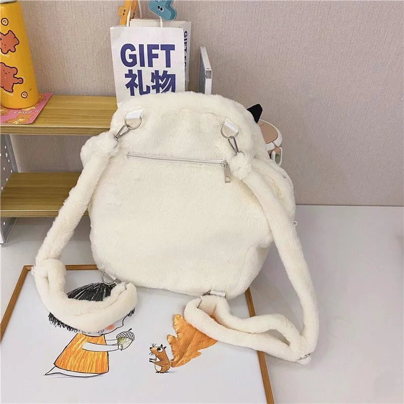 Imagem -05 - Cartoon Plush Crossbody Bolsa para Meninas Bonito Gato Claw Bolsa Kawaii Fluffy Armazenamento Ombro Mochila Escolar Presente de Aniversário Y2k P22