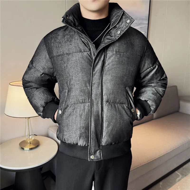 

Стеганая куртка, мужское холодное пальто на зиму, утепленная стеганая одежда, мужская короткая парка с воротником-стойкой, повседневная дизайнерская одежда