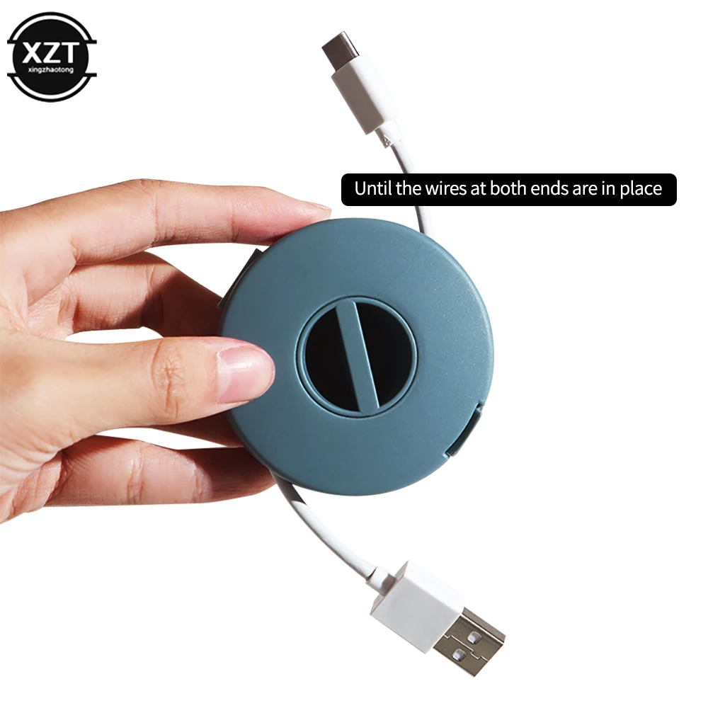 New 4 Colors Portable Round Rotatable Wire Organizer Cable Winder Box For Charging Data Line Data Cable organizer Storage Case
