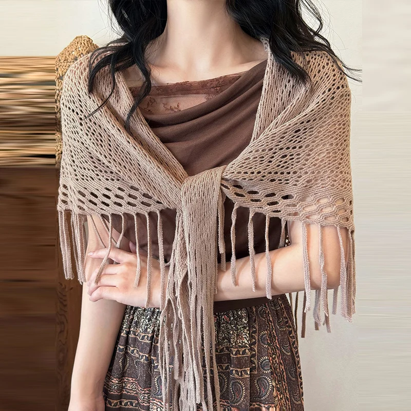 Women Apocalyptic Luxury Boho Triangle Scarf Y2k Party Music Festival Edgy Girl Cosplay Shawl Fart Curtain Fashion Accessories