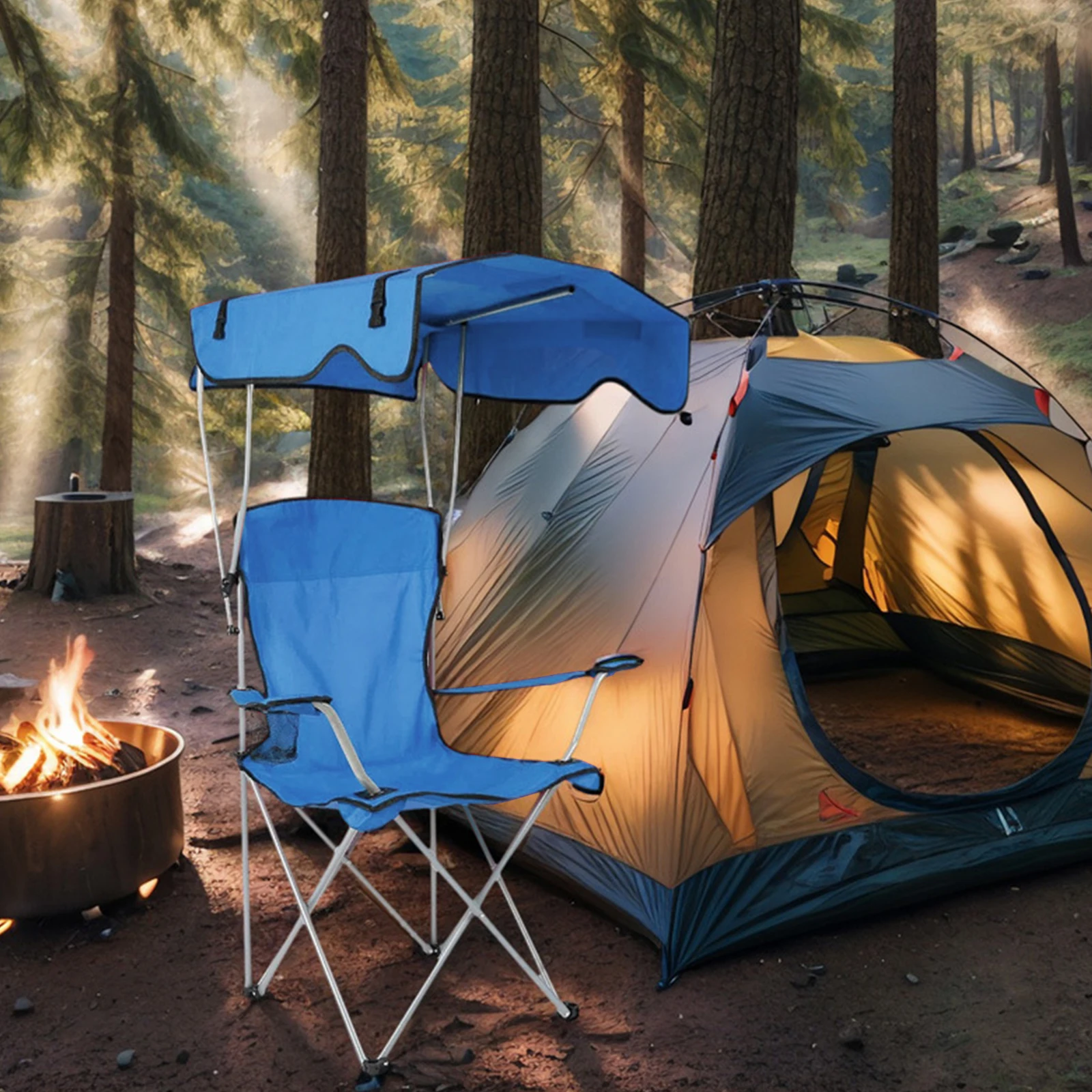 

Большое пляжное кресло с защитой от солнца, износостойкое портативное кресло-шезлонг для кемпинга и пикников на открытом воздухе
