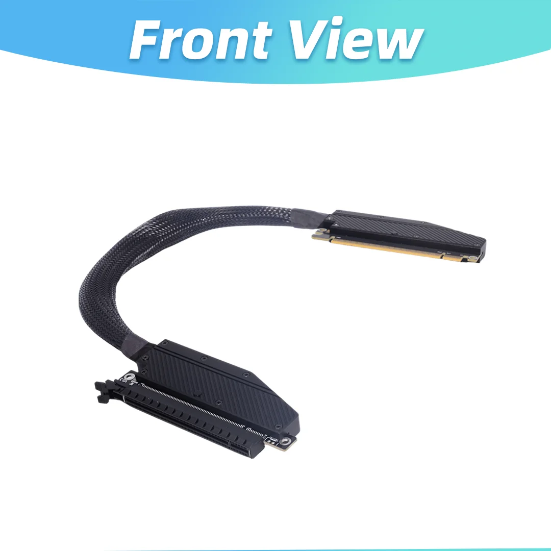 ADT-Link PCIE 5.0 X16 GPU Extension Riser Cable 90 180 270 Degree Gen5 512Gbps Double Reverse for NVIDIA RTX50 AMD RX90 Server
