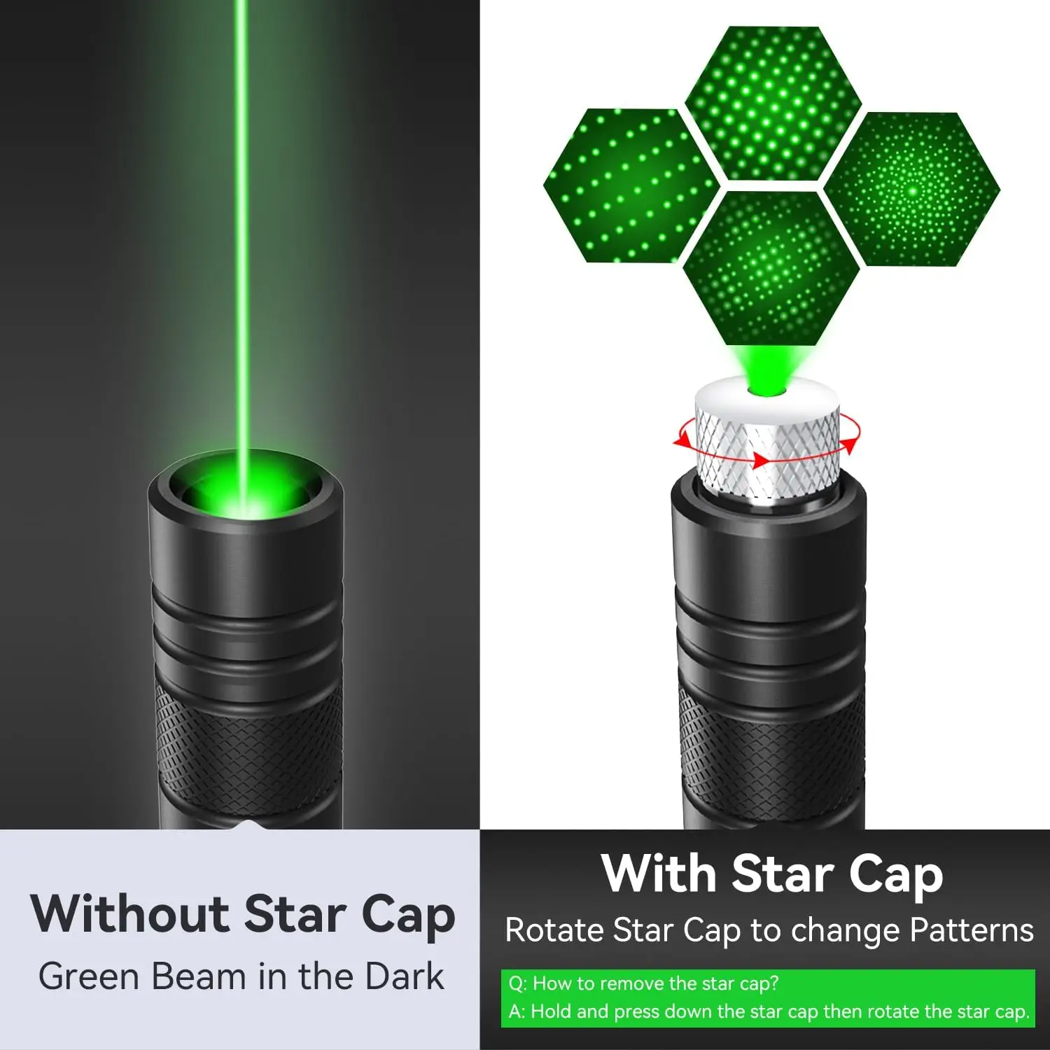 4-Pack Rechargeable Green Laser Flashlight for TV Screens, Long Range Tactical Use in Office, Outdoors & Construction