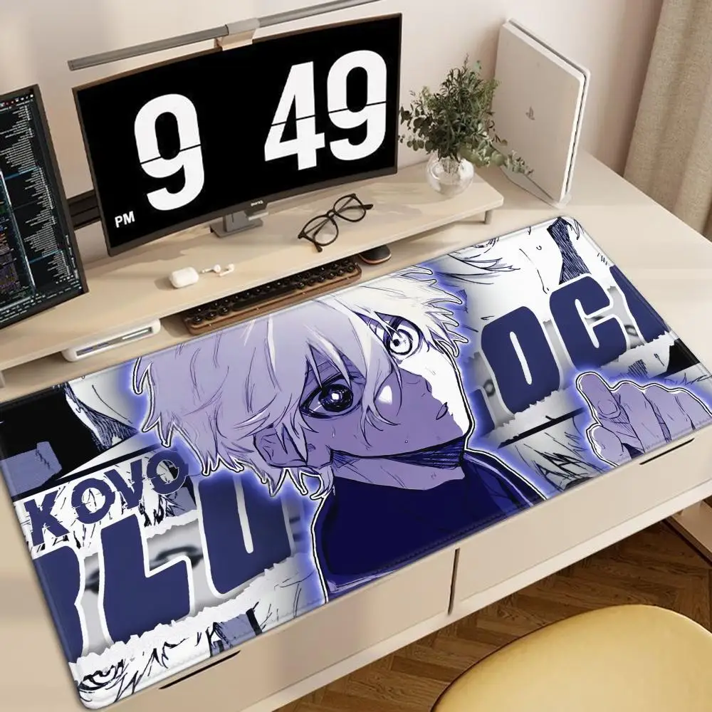 Mouse Pad Japan Anime Blue Lock Nagi Seishiro Mousepad PC Gamer Keyboard Rug Black And White Laptop Gaming Accessories Desk Mat