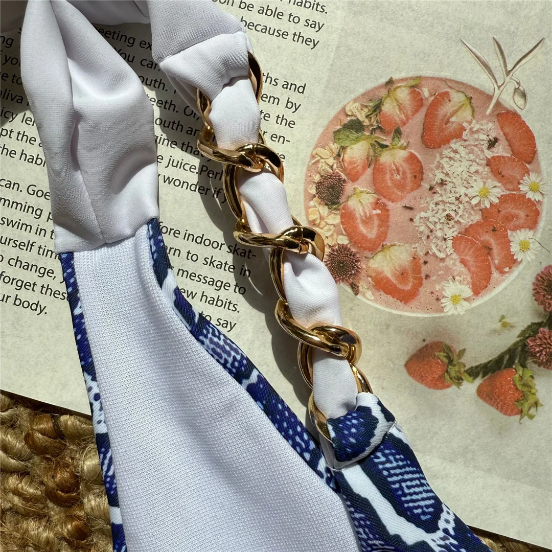 Neuer Bikini mit Schlangenmuster, Halterneck und Trägern, zweiteiliger Badeanzug für Damen, Badebekleidung, Badeanzug, Badebekleidung, Badeanzug V6698 – Detail 12
