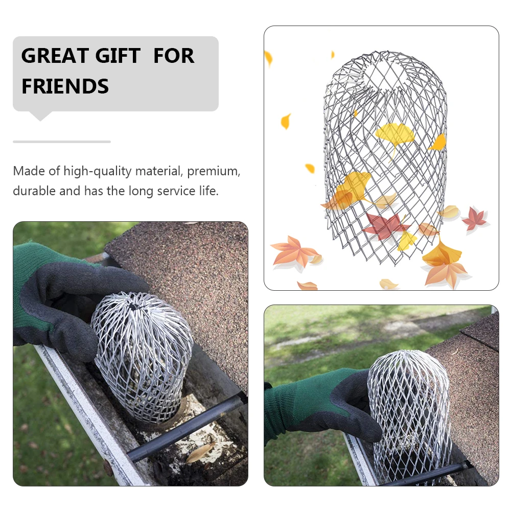 

2 Pcs Leaf-proof Filter Drain Cover Pipe Gutter Downspout Guards Strainer Stainless Steel Mesh Screen Rooftop