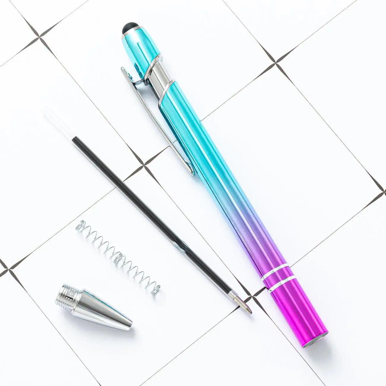 30 Stück Spot Aluminium Stab Kugelschreiber Großhandel Metall Gradient Touchscreen Meiji Stift Geschenk Stift