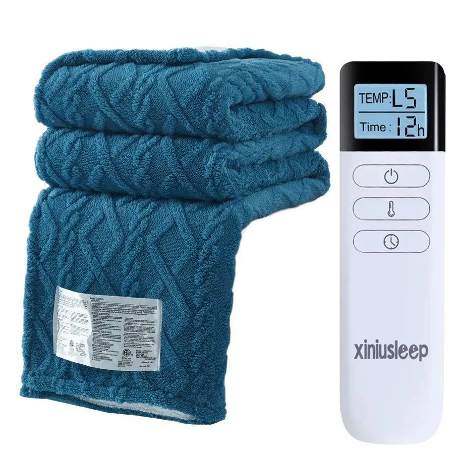 

Blanket Electric Blanket 50x60, Soft Taffeta Sherpa Electric Throw with 5 Heating Level amp 112 Hour Auto Off, Heated Throw with
