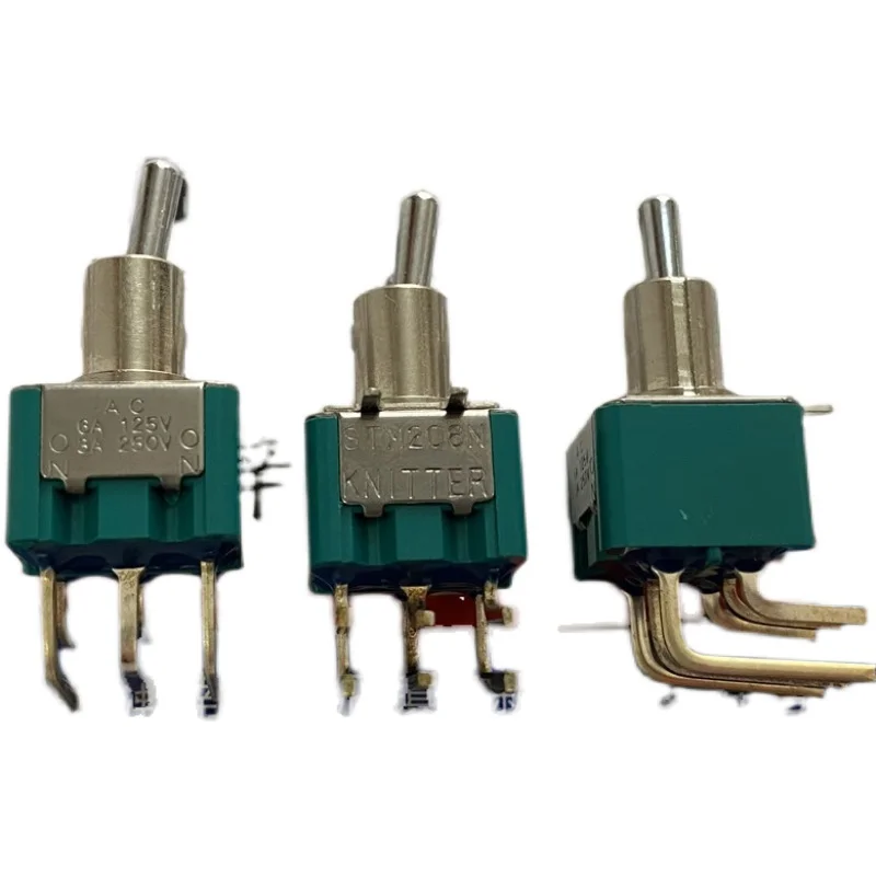 1PCS Imported German  STM206N-RA curved foot 6-foot 2-gear toggle switch rocker shaking head horizontal