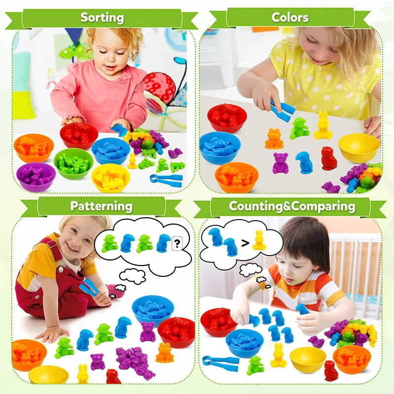 Kids Montessori Toys Color Sorting Counting Animal Matching Games Learning Educational Game Sensory Training Children Toys 3-5Y