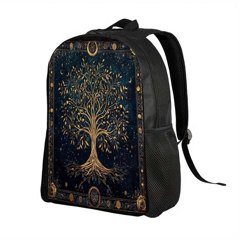 

1pc Tree of Life Under Starry Sky Backpack - Large Capacity Adjustable Straps, Durable Polyester Casual Daypack for Men & Women,
