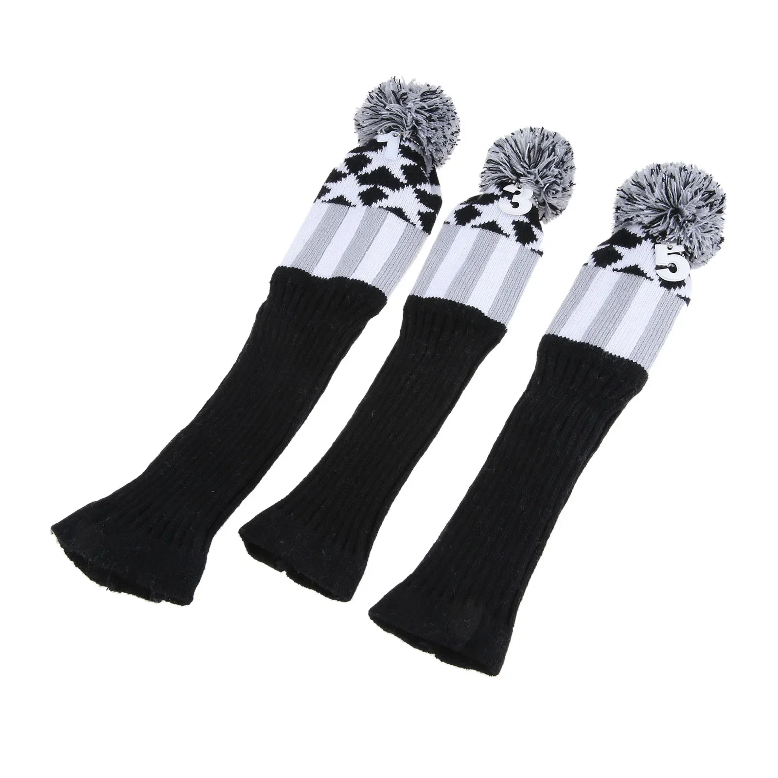 

SURIEEN 3 шт., деревянные чехлы на голову для клюшки для гольфа, трикотажные тканевые носки с длинным вырезом, чехлы для клюшки для гольфа, мягкий защитный комплект