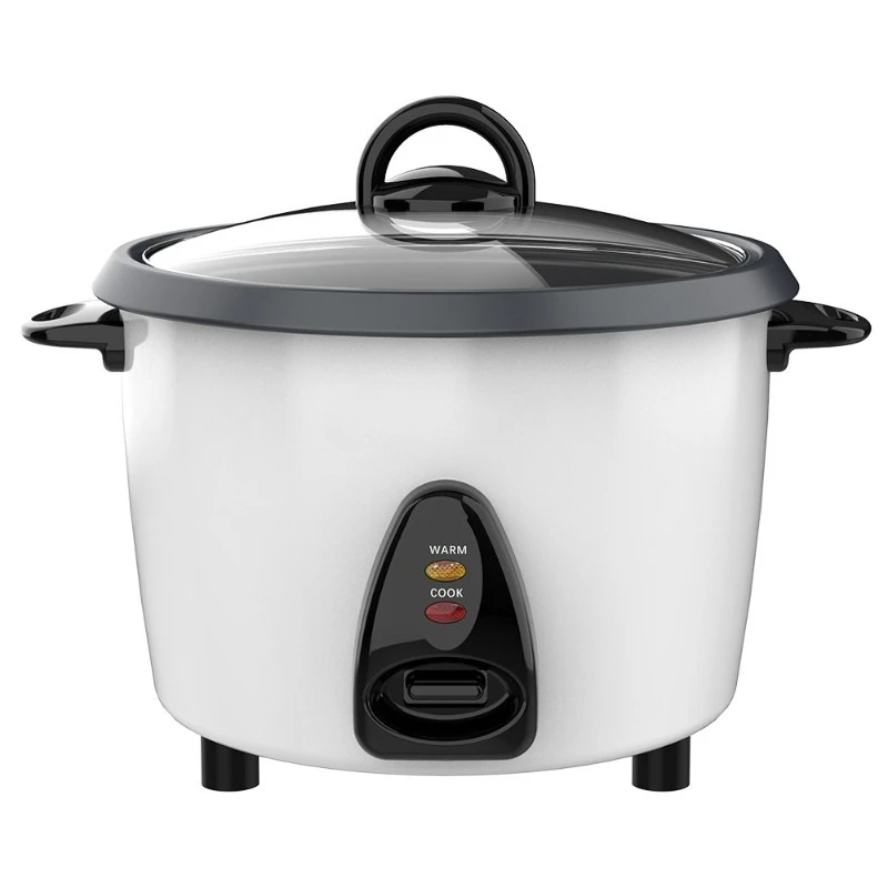 700 Watt White Non-stick Coated Inner Pot Mini 5L 10 Cup Capacity Electric Drum Rice Cooker with Plastic Steamer