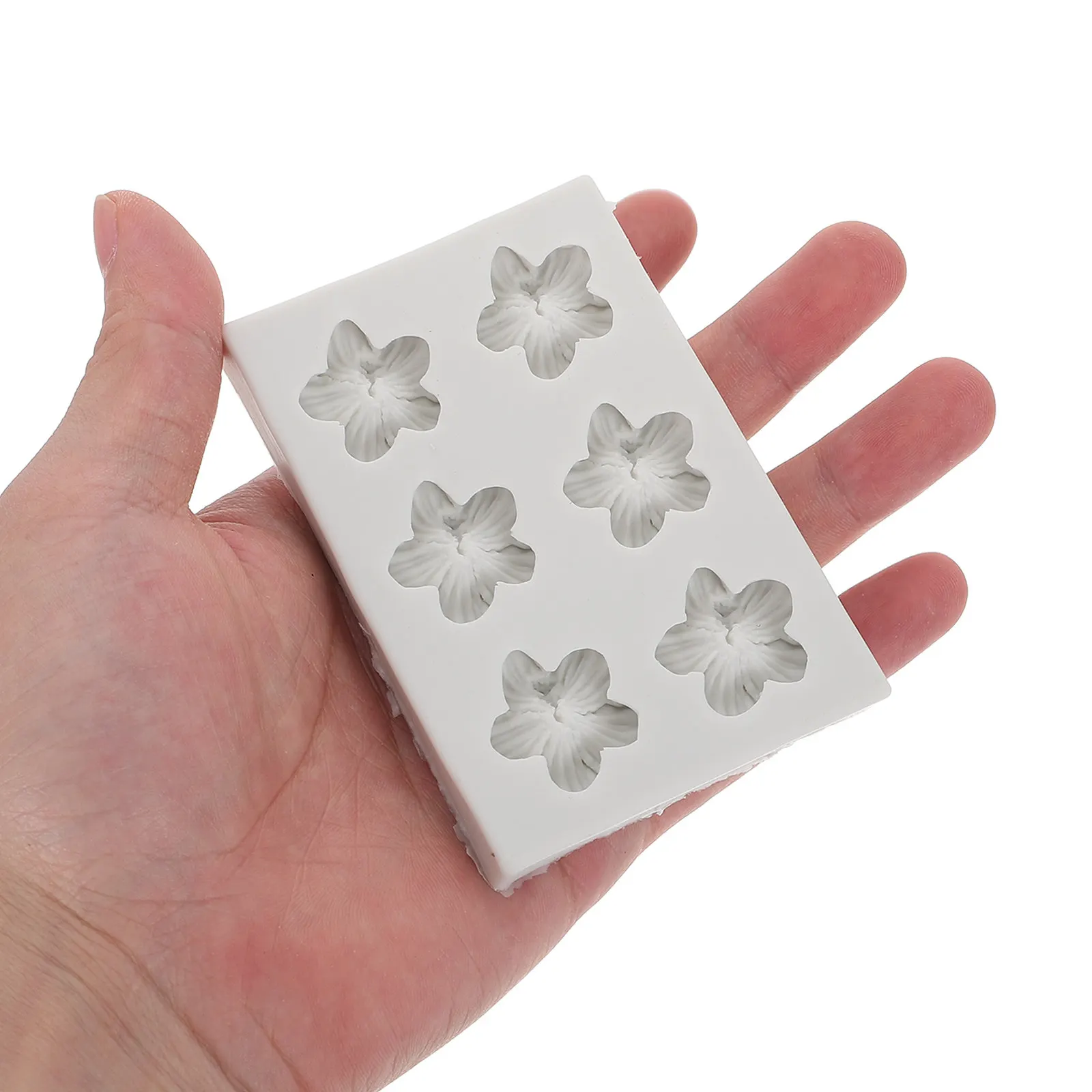 Hibiscus Flower Silicone Mold 2 Piece Food Safe Flexible for Cake Cupcake Fondant Chocolate Candy Clay Crafts