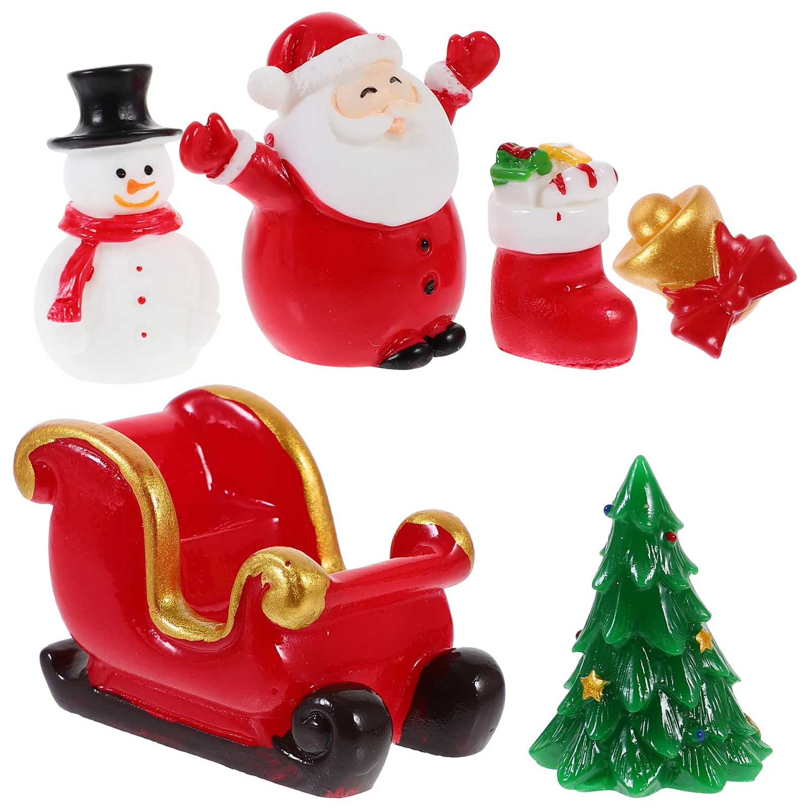 

1Set Christmas Miniature Decorations Resin Mini Ornaments Xmas Mini Garden Accessories Festive Christmas Miniatures