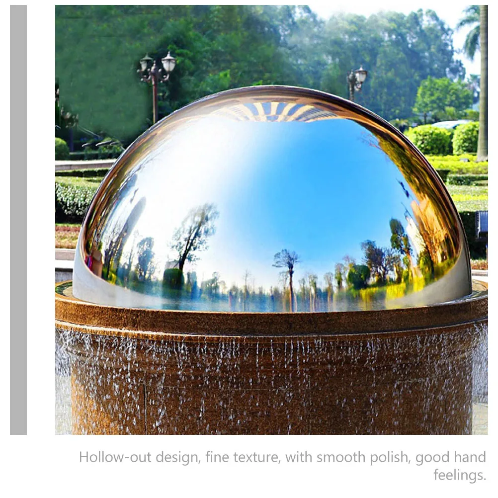 

5Pcs Reflective Hemisphere Ball Polished Stainless Steel Hollow Mirror Half Ball Garden Home Decoration Mirror Balls