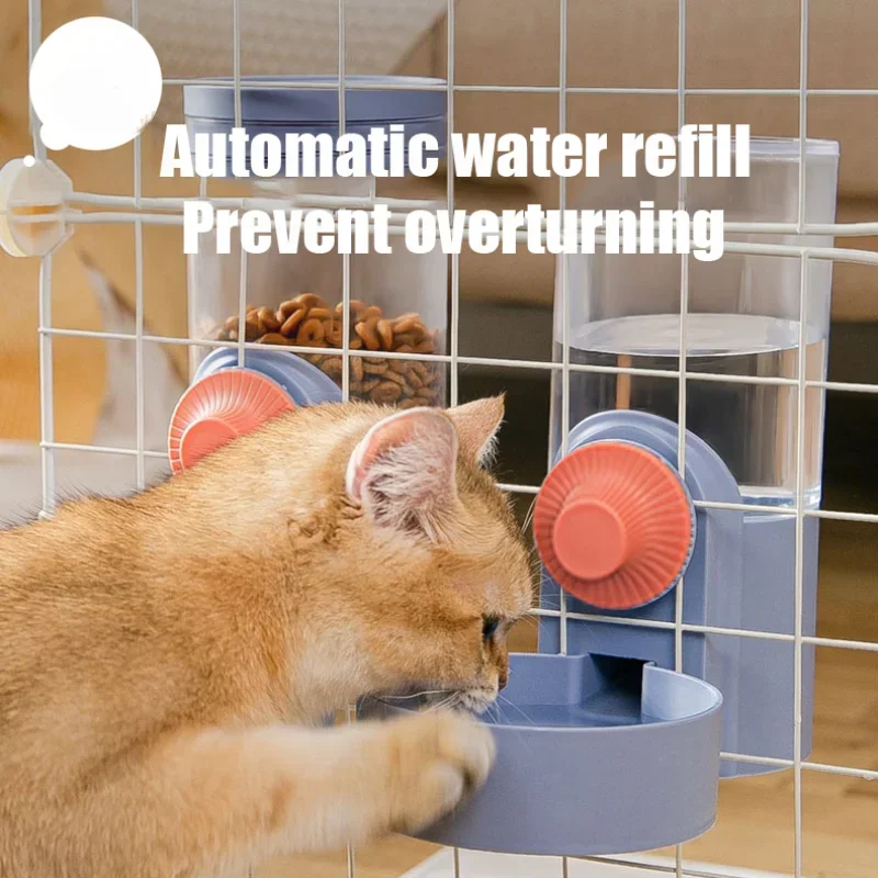 Automatic Pet Feeder Cage Hanging Bowl Water Bottle Food Container Dispenser for Puppy Cats Rabbit Birds Pet Feeding Product view 3