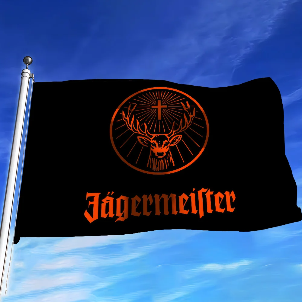 Modische J-JAGERMEISTER-Flagge für Sportveranstaltungen, Spiele, Paraden, Rallyes, Feiertage, Festivals, Garten, Balkon, Club, Bar-Dekoration