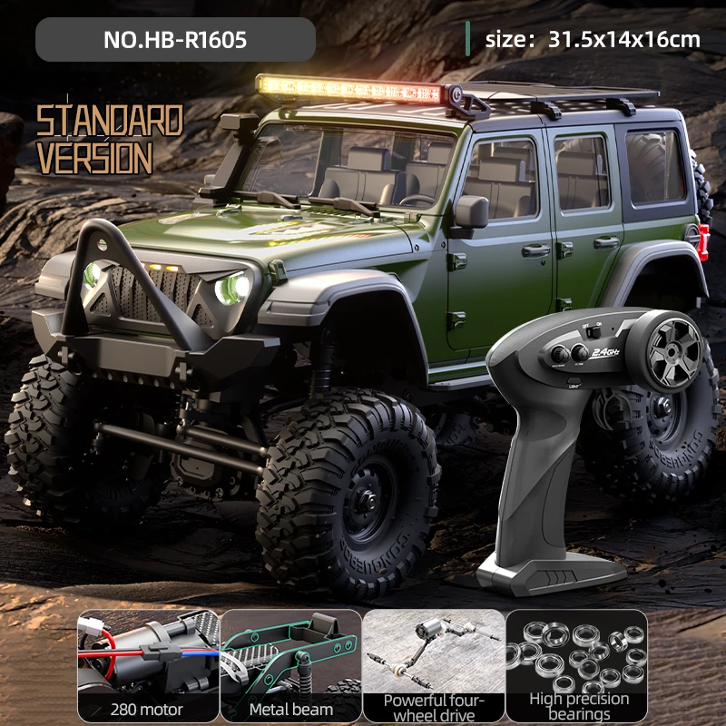 HB R1601 R1602 R1603 R1604 R1605 R1606 R1607 R1608 R1609 1/16 RC Car 4x4 RC Offroad Climbing Car Ford Horse Simulation Model Toy
