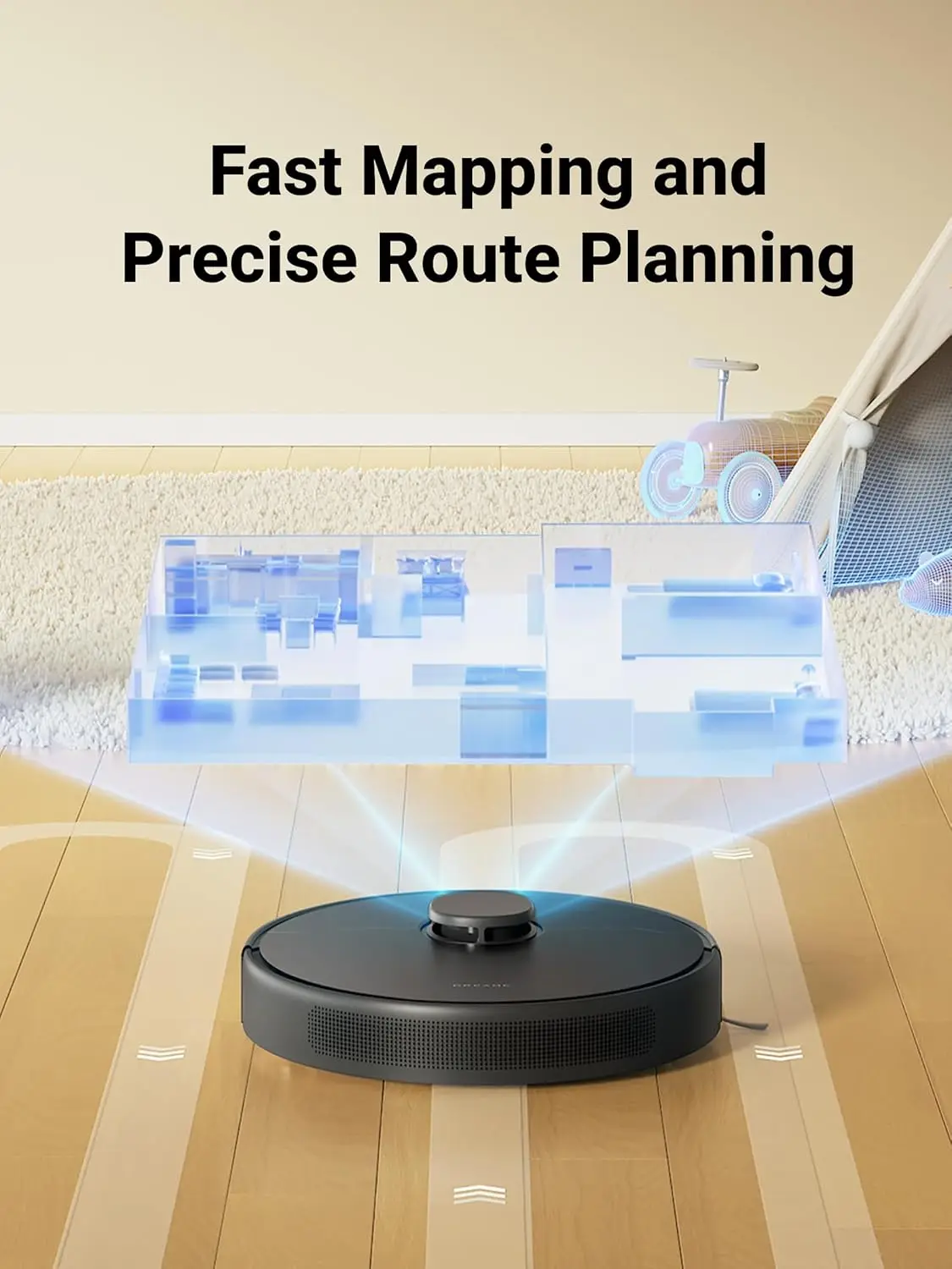 مجموعة مكنسة وممسحة روبوت D9 Max Gen 2، ملاحة LDS، قوة شفط قوية 6000 باسكال، وقت تشغيل 240 دقيقة، كنس 2 في 1 وم