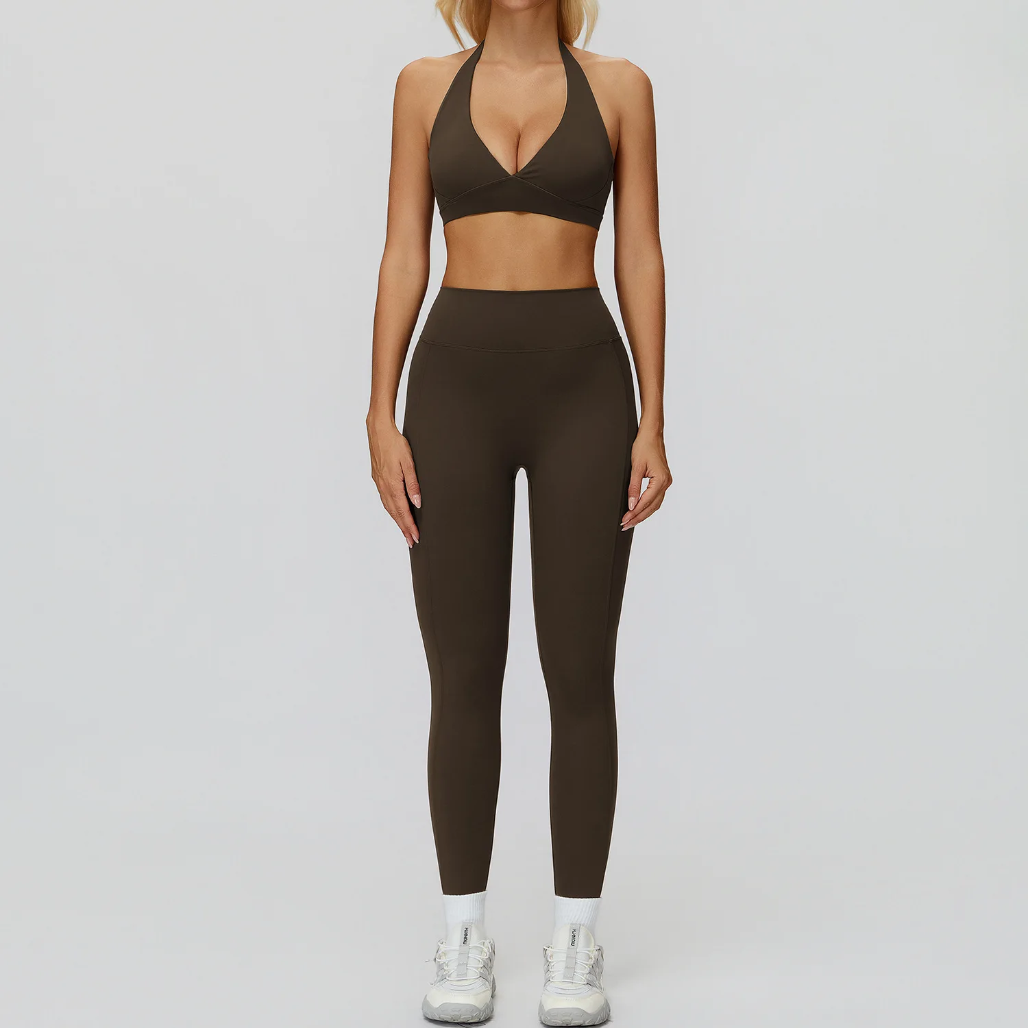 

Women's Tracksuit Yoga Outfits 2 Pieces Workout Set Sportswear Gym Clothing High Waist Leggings Running Fitness Bra Sports Suits