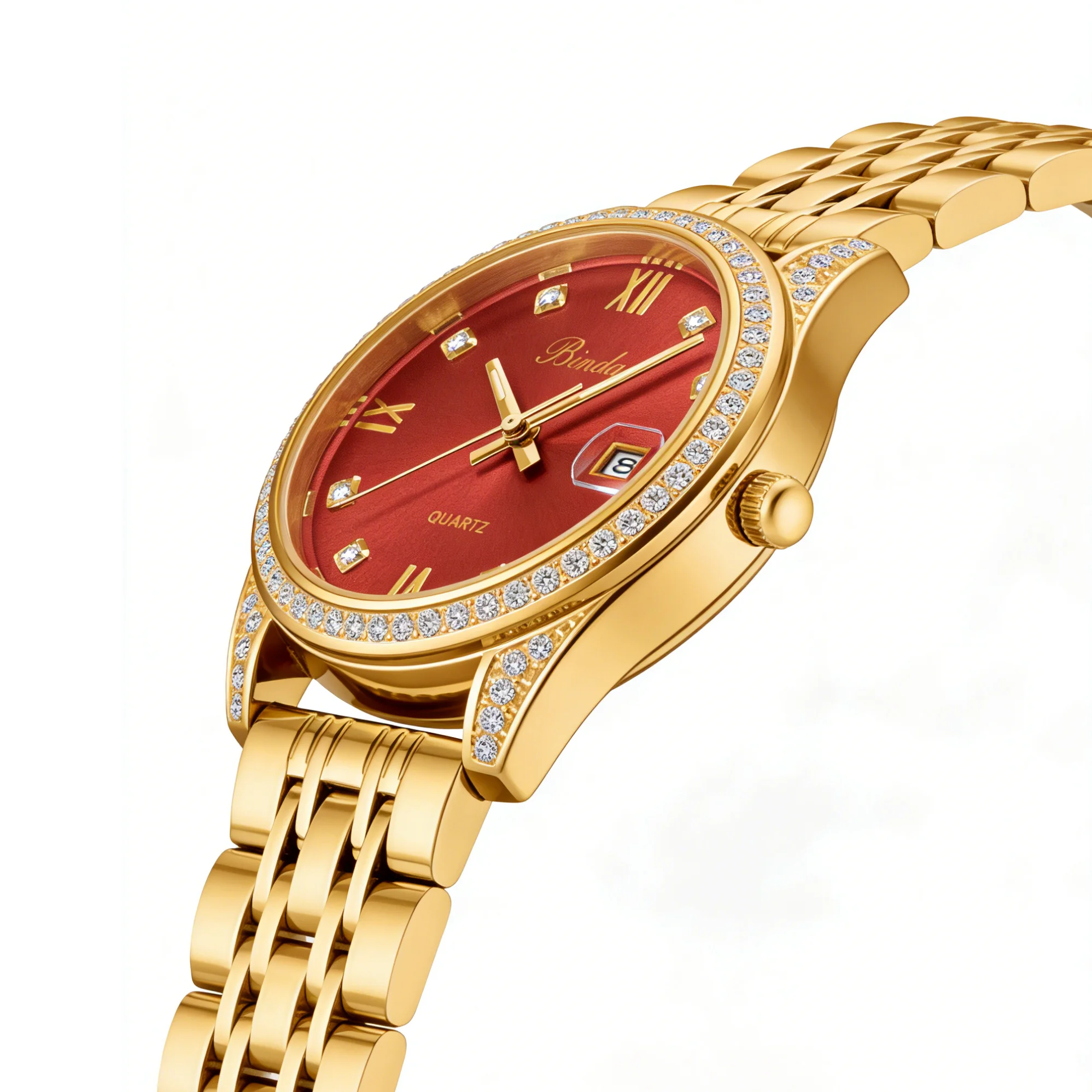 Binda Women\'s Gold Quartz Stainless Steel Bracelet Elegant Dial Round Watch Binda Women main image 3