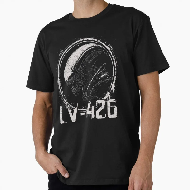 

LV426 Retro Horror Monster Sci fi Alien Gift t shirt for men 100% cotton Xenomorph print Tee All size tops S-6XL men's clothes