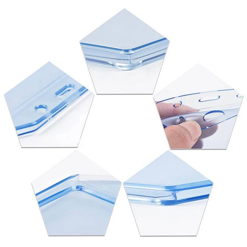 Silicone Soft Clear PVC Card Holder Name Tag Holder 57x102mm Heavy Duty ID Card Badge Holder, Hard Plastic Vertical