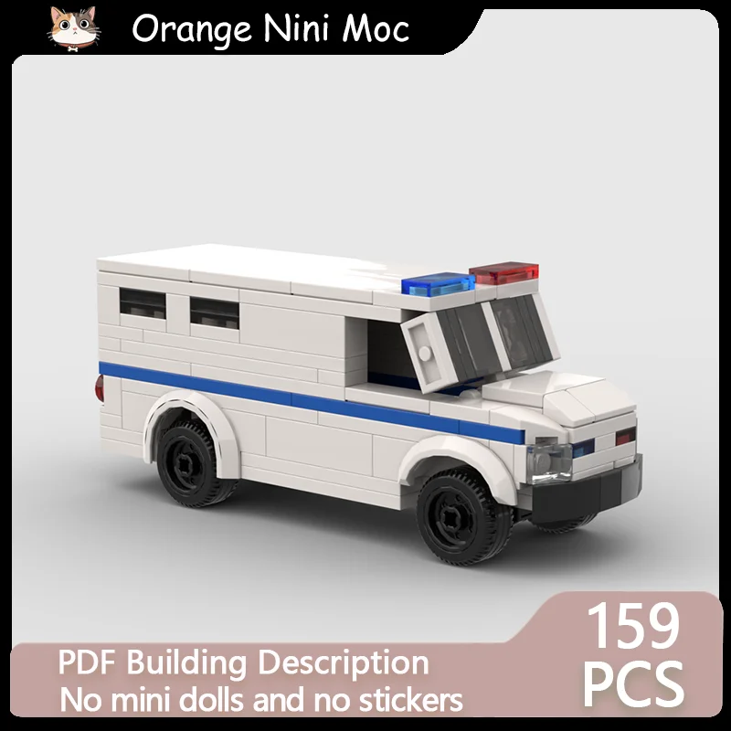 City Transportation Car Speed Racing Model DIY MOC Building Bricks Raccoon Cop Car Modular Technology Holiday Assemble Toys Suit