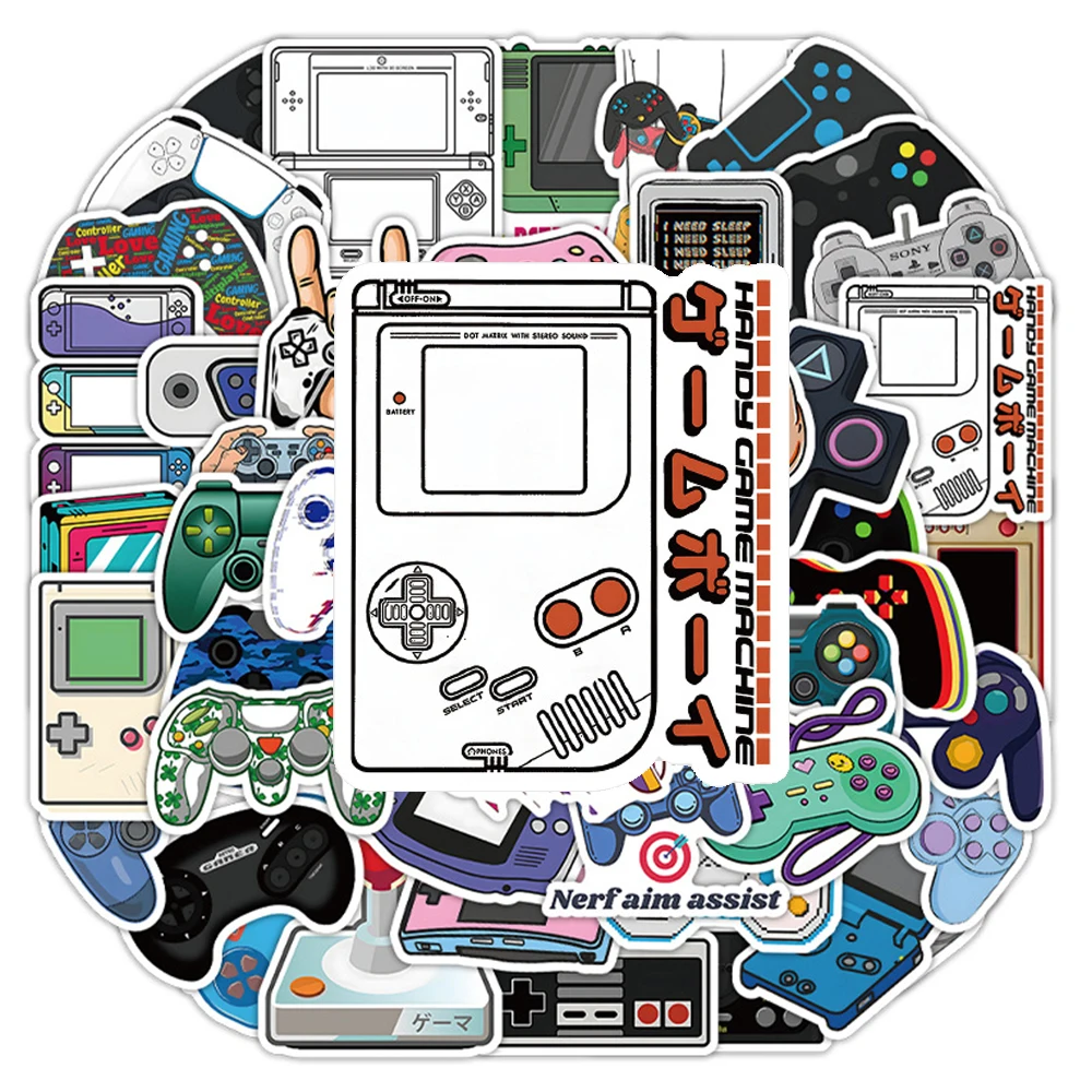 

10/30/50pcs Classic Vintage Video Game Gamepad Cartoon Stickers Cool Decals DIY Skateboard Phone Luggage Funny Graffiti Sticker