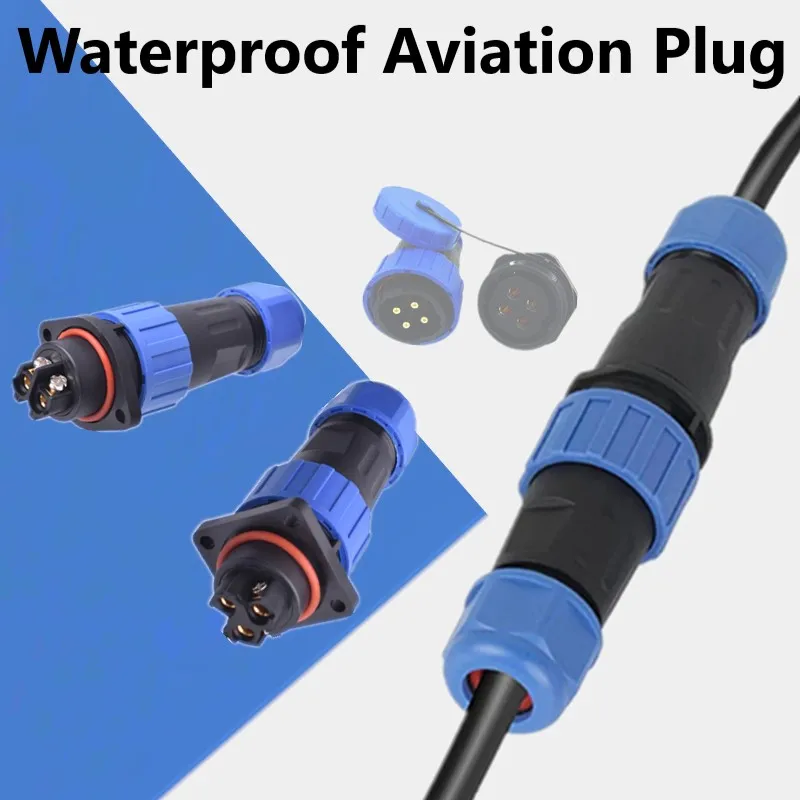 

IP68 Non-welded Aviation Connector LD12LD16LD20 with 2P, 3P, 4P, 5P, 6P, 7P, Square Flange Nut Butting Connector