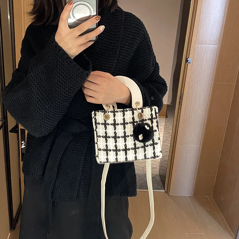 Mini saco quadrado pequeno clássico xadrez mulheres sacos de lã marca luxo bolsa designer bolsa de ombro bolsa embreagem crossbody saco da senhora