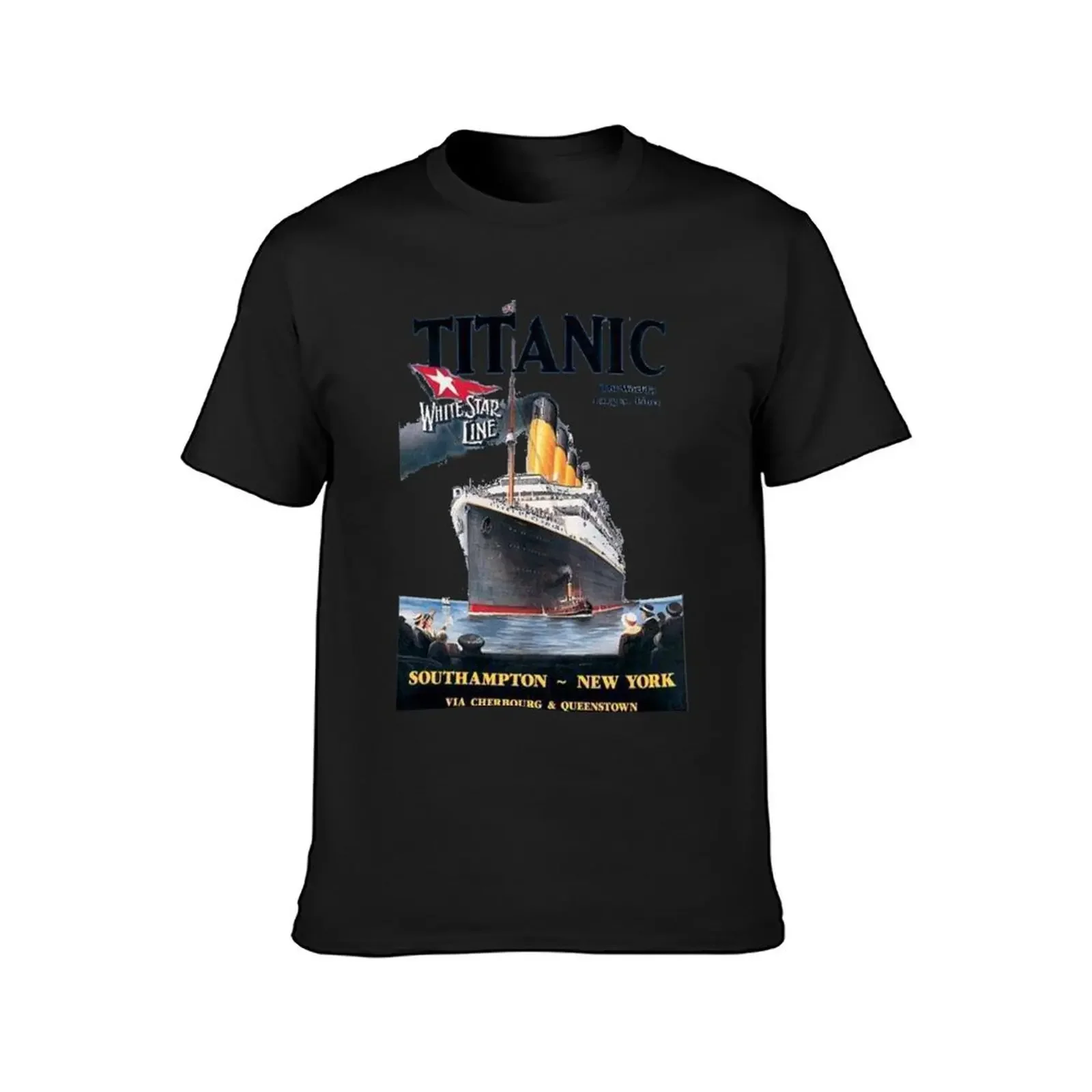 Titanic Sinking Vintage Poster Cruise Ship Atlantic Ocean Voyage T-Shirt summer tops mens graphic t-shirts anime