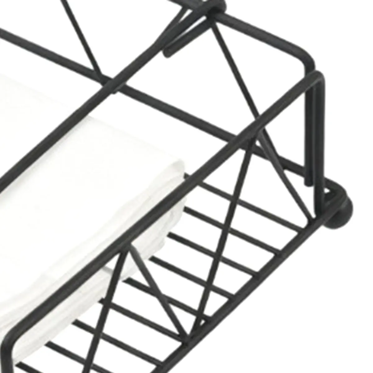 Napkin Holder for Table, Flat Napkins Holder with Weighted, Windproof Paper Napkin Holders, Black Metal Napkin Dispenser