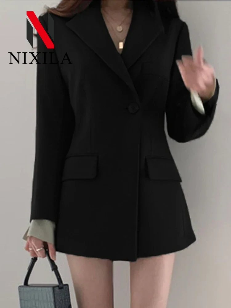 Autumn Winter Women\'s Blazers Slim Fit Fashion Suit Long Sleeve Jackets Casual Coats for Office Lady Fashion Tops Women Clothing