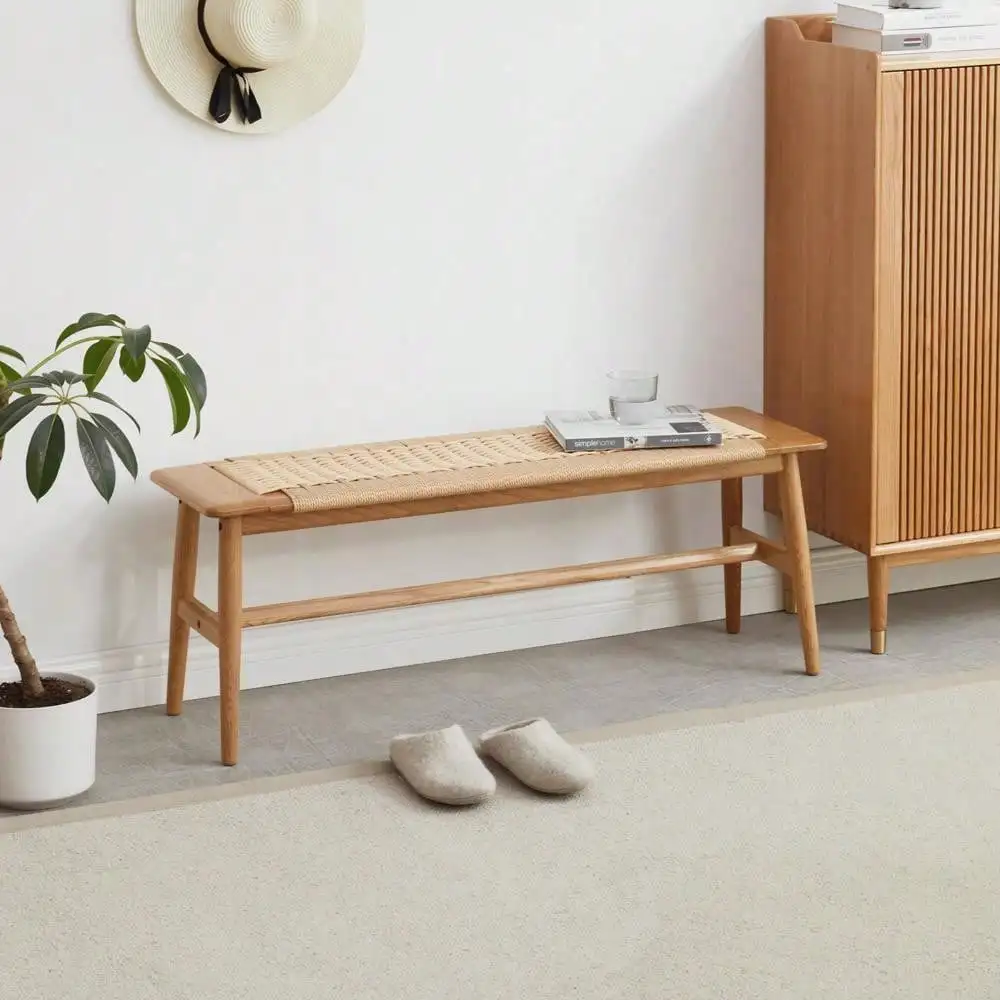 Natural Oak Wood Dining Bench Bed for Dining Room